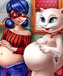 Lady and Kitty Pregnant BFFs