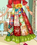 Princess Patchwork Peasant Dress